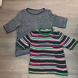 Striped Knit women Top in Pink & Green